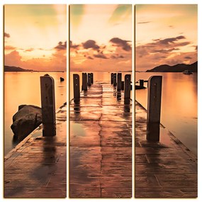Obraz na plátne - Krásny západ slnka nad jazerom  - štvorec 3164FB (75x75 cm)