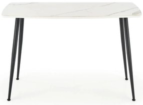 Stôl Marco 120x70 Sklo/Mdf/Oceľ – Biely/Čierna