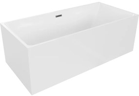 Mexen Nita, voľne stojaca vaňa 170 x 80 cm, biela, grafitový prepad, 52091708000-66