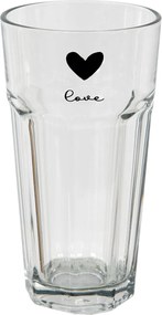 Vysoký pohár so srdiečkom Love Birds - Ø 8*15 cm / 320 ml