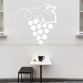 Veselá Stena Samolepka Strapec hroznového vína Farba: bílá, Veľkosť: 60 x 60 cm