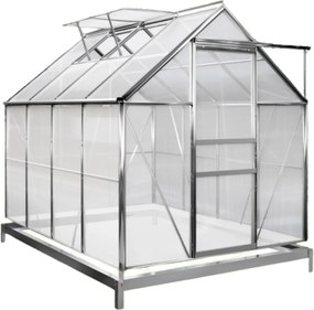 Záhradný skleník z polykarbonátu so základňou M4, 250x190x195cm, transparentná Gardebruk