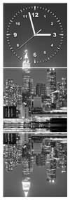 Gario Obraz s hodinami Nočný Manhattan - 3 dielny Rozmery: 80 x 40 cm
