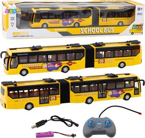 LEAN Toys Školský kĺbový autobus RC 1:32 žltý