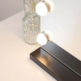 Rea Hollywood, LED zrkadlo, 58x45 cm, čierna, HOM-12011