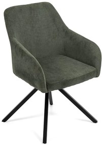 Noela Otočná jedálenská stolička menčestrová LOREN zelená