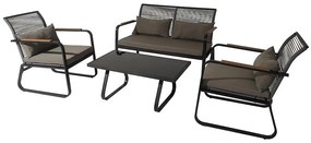 Komplet záhradného nábytku 2+1+1 šedá