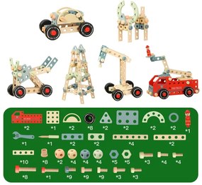 Drevená stavebnica Blocks Build Auto Towers 129 ks Jokomisiada ZA5381