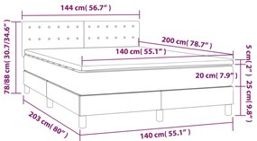 Posteľný rám boxspring s matracom krémový 140x200 cm látka