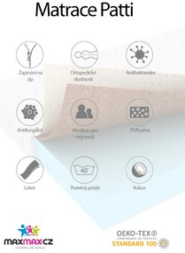Penový matrac LUX COMFORT PATTI 200x80x12 cm - pena/kokos/latex