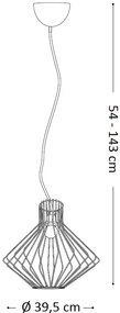 IDEAL LUX Závesný moderný luster na lanku AMPOLLA, čierny, 39,5cm