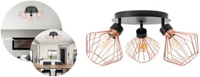 Toolight - Stropná lampa typu reflektor 392195, čierna-ružové zlato, OSW-08561
