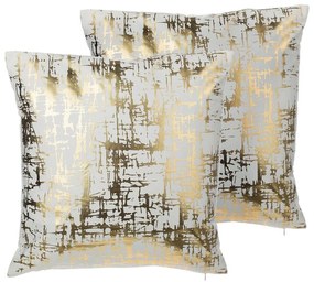 Sada 2 bavlnených vankúšov s popraskaným vzorom 45 x 45 cm zlatá GARDÉNIA Beliani