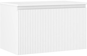 Mexen Rivel, kúpeľňová skrinka 80 cm s pracovnou doskou, 1 zásuvka, drážkovaná, biela matná, 91A20-08047-1-BFC01