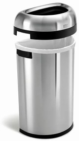 Pologuľatý otvorený kôš 60 l, matná oceľ, nerez