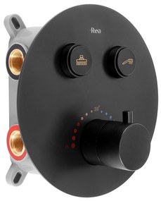 Rea Lungo, podomietková termostatická sprchová sada + BOX, čierna matná, REA-P8549