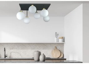 Prisadený luster DEA 6xE14/60W/230V čierna/zlatá/biela