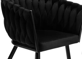 Jedálenská stolička COFTON zamatová, čierna