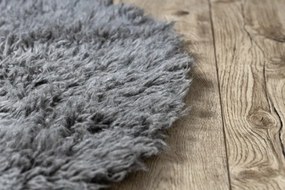 Koberec FLOKATI vlna kruh sivý