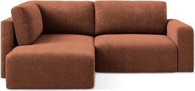 Ženilková rozkladacia/s úložným priestorom rohová pohovka v terakotovej farbe (ľavý roh/do L) Kona – Makamii