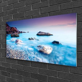 Obraz na skle More kamene krajina 125x50 cm