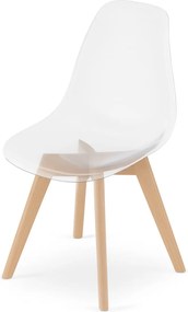 AKCIA Transparentná stolička KITO s bukovými nohami II. akosť