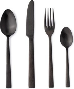 Čierny antikoro príbor 16 ks pre 4 osoby Hestia – Bizzotto
