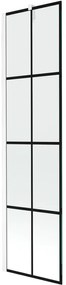 Mexen Next, vaňová zástena 1-krídlová 50 x 150 cm, fixné krídlo, 6 mm číre sklo s čiernym vzorom, biely profil, 895-050-000-00-77-20