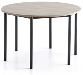 Stôl SONITUS PLUS, Ø1200x760 mm, HPL - jaseň, antracit