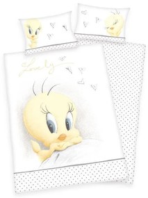 HERDING -  HERDING FLANEL BIO Obliečky do postieľky Looney Tunes Tweety Bio Bavlna Flanel, 100/135, 40/60 cm