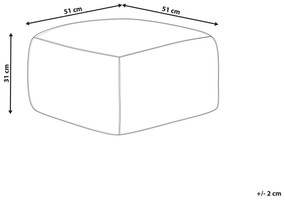 Jutový puf 50 x 50 x 30 cm viacfarebný BEEL Beliani