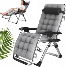 Polohovateľné skladacie záhradné lehátko s poduškou TDC01-BK čierna