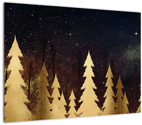 Sklenený obraz - Zlatá noc (70x50 cm)