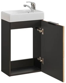 Kúpeľňová skrinka CMD XILO BLACK WOTAN 82-40-D-1D čierne/dub wotan
