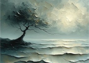 Obraz - Olejomaľba stromu s oceánom (70x50 cm)