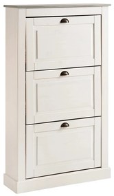 Biela výklopná skrinka na topánky z borovicového dreva Toby – Støraa