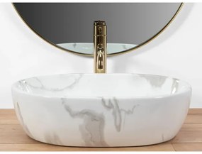 REA-U8001 - Umývadlo na dosku AMELIA 34,5x48 cm keramika/mramorový dekor