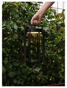 Čierny vonkajší LED lampáš na USB (výška 30 cm) Firefly – Zone