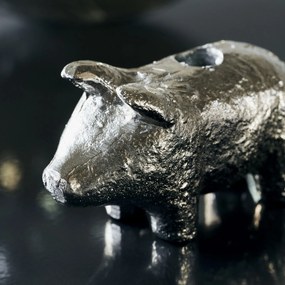 House Doctor Kovový svietnik Pig Antique Silver