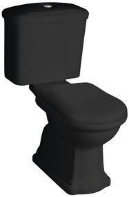 Kerasan Kerasan, RETRO WC kombi, spodný odpad, čierna-chrom, WCSET33-RETRO-SO