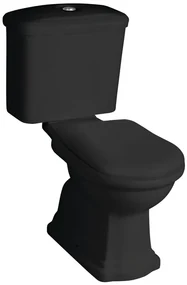 Kerasan Kerasan, RETRO WC kombi, spodný odpad, čierna-chrom, WCSET33-RETRO-SO