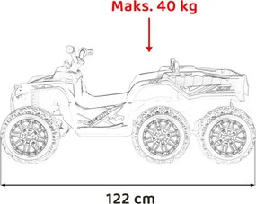 Elektrická štvorkolka Quad Sport TX 4 × 4 červená