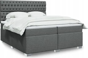 vidaXL Boxspring posteľ s matracom tmavosivá 200x200 cm látka