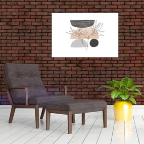 Obraz - Line art kvety N⁰2 (90x60 cm)