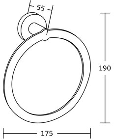 Mexen príslušenstvo, TIBER držiak na uteráky Ring, chróm, 7050532-00