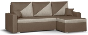 Rozkládací rohová sedací souprava ASTRA2 Hnědá/Světle hnědá