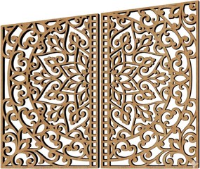 Drevená dekorácia na stenu mandala dva dilena | SENTOP HDF0514-C