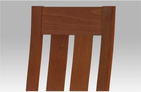 Jedálenská drevená stolička DADO - masív buk, čerešňa, béžový poťah