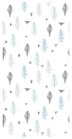 Tapeta - Motív lesa v modro-šedé