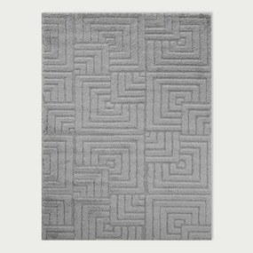 Geometrický koberec LA CASA 3D sivý 160x230 cm